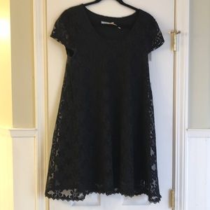 Black lace flower dress